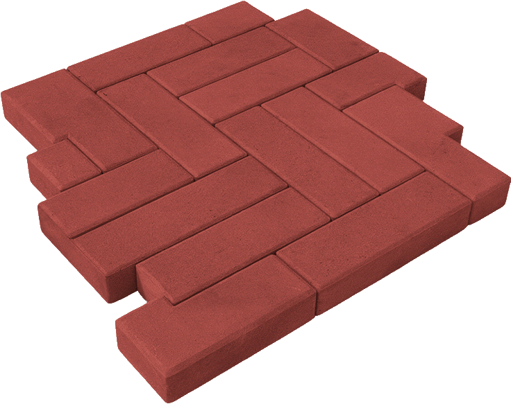тротуарная плитка паркет красный 60мм